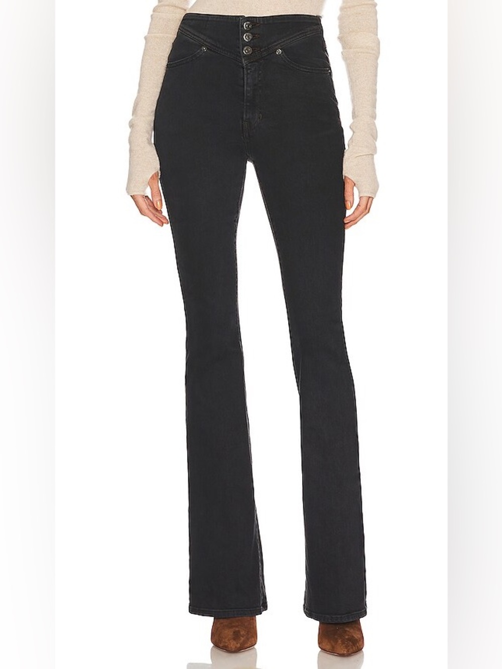 Veronica Beard Beverly Skinny Flare High Rise Dark Gray Flared Jeans 27